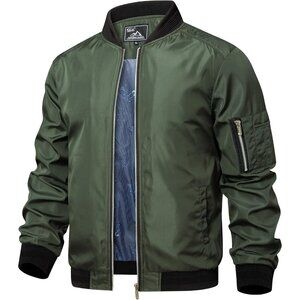 Men's Bomber Jackets Varsity Flight Jacket For Men Casual Lightweight Windbreake